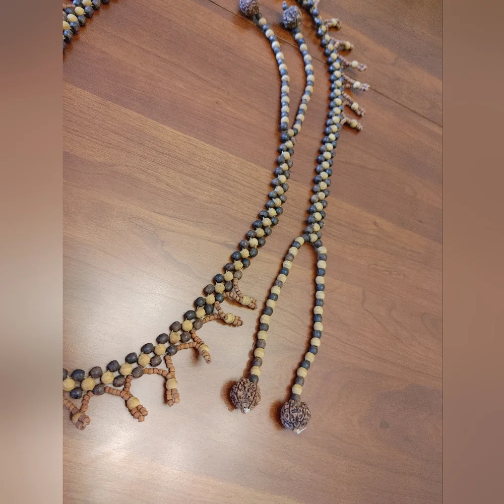 Handcrafted VTG Beaded Belt in Brown and Tan 30